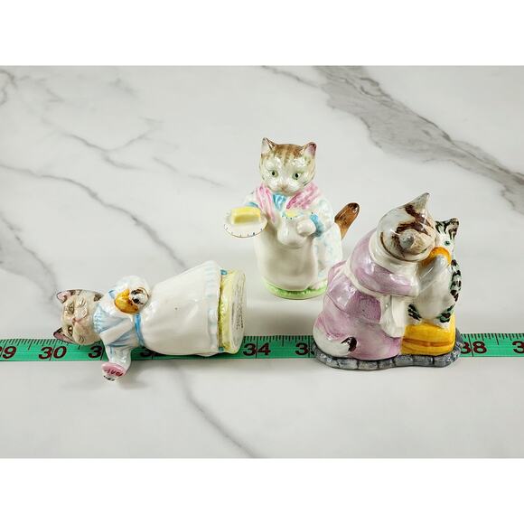Breatrix Potter's Cat Kitten Lover Ribby Tabitha Miss Moppet 3 3/4" Year 1976 x3 - Picture 16 of 16